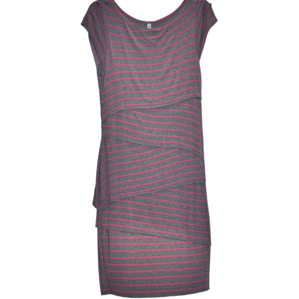 Bailey 44 Layered Striped Cap Sleeve Slip On Dress L - Picture 8 of 11